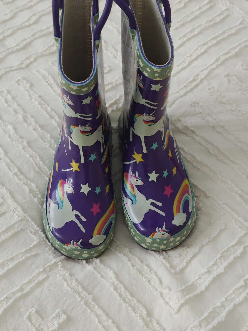 Kids Purple Unicorn Rain Boots Girls